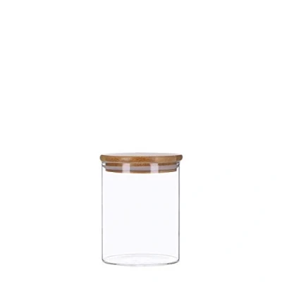 Afbeelding van TALK POINT Voorraaddozen van glas met bamboedeksel, voorraadpotten, glazen container, 350 ml 2200 ml, luchtdicht, vaatwasmachinebestendig, mottenbestendig (700 ml)
