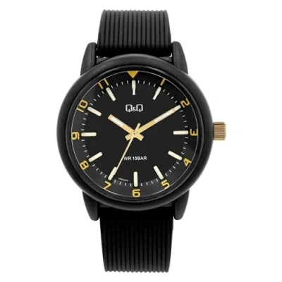 Afbeelding van Q&amp;Q VR52J015 horloge rubberband zwart 10bar waterdicht