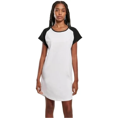 Afbeelding van Urban Classics Raglan TEE Jerseyjurk, Dames, Maat: 3XL, White black