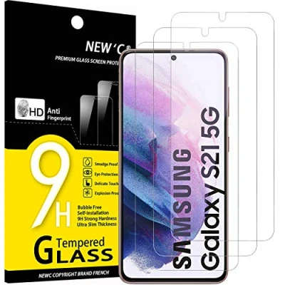 Afbeelding van NEW&#039;C 3 Stuks, Screen Protector voor Samsung Galaxy S21 5G (6.2 Inch), Gehard Glass Schermbeschermer Film 0.23 mm ultra transparant, resistent