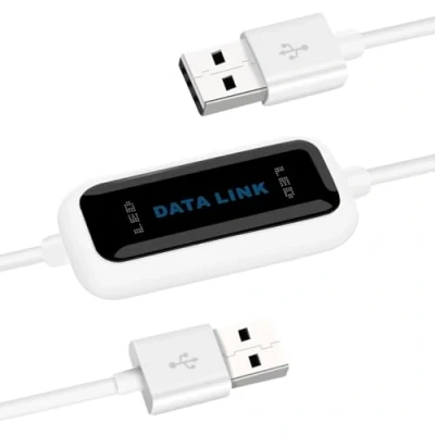 Afbeelding van Salcar Datakabel high speed USB 2.0 PC naar linkkabel voor Windows 11/10/8.1/8/7/Vista/XP/2000, eenvoudigste gegevensuitwisseling tussen 2 computers