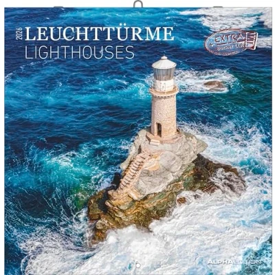 Afbeelding van Leuchttürme 2026 Broschürenkalender 30x30 cm (30x60 geöffnet) Kalender mit Platz für Notizen Wandkalender Wandplaner Leuchtturmkalender: Lighthouses
