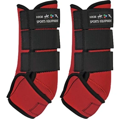 Afbeelding van HKM Beenbeschermers Colour Neopreen Rood/Zwart XL