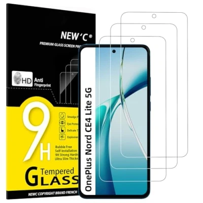 Afbeelding van NEW&#039;C 3 Stuks, Screen Protector voor OnePlus Nord CE4 Lite 5G, Gehard Glass Schermbeschermer Film 0.33 mm ultra transparant, resistent