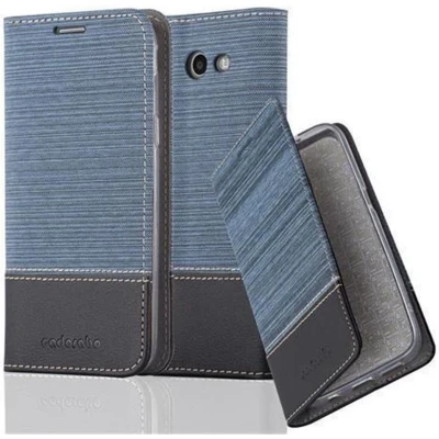 Afbeelding van Cadorabo Hoesje geschikt voor Samsung Galaxy J5 2017 US Version in DONKERBLAUW ZWART Beschermhoes met magnetische sluiting, standfunctie en kaartvakje Book Case Cover Etui