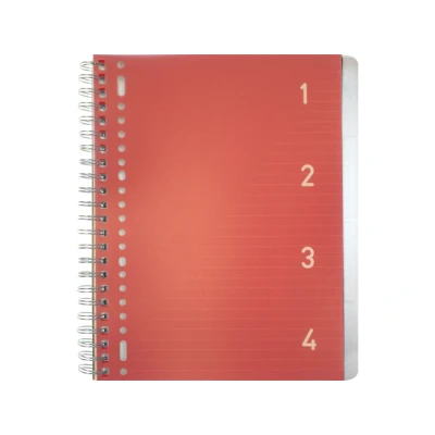 Afbeelding van Kangaro schrijfblok 4 in 1 gelinieerd A4 papier rood/wit