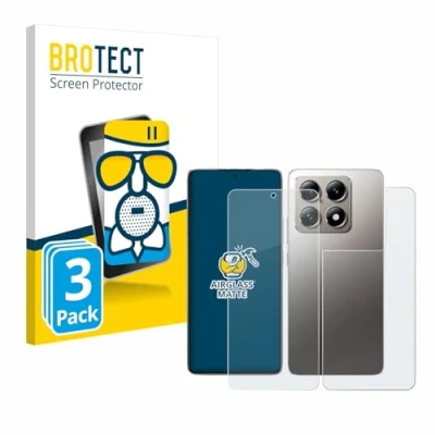 Afbeelding van BROTECT Screenprotector voor Xiaomi 14T (Voor+Achter) Folie Beschermfolie Beschermglas matte (3 Stuks)