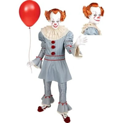 Afbeelding van Funidelia Pennywise Kostuum met pruik Plus Size IT Chapter Two voor mannen Volwassenen Accessoire verkleedkleding en rekwisieten Halloween, carnaval &amp; feesten Maat XXL