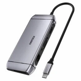Afbeelding van Choetech 9 in 1 4K HDMI, 100W PD en USB 3.0 C Hub, Grijs