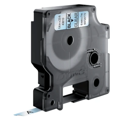 Afbeelding van Dymo 43610 (S0720770) Tape Zwart op transparant (6 mm)