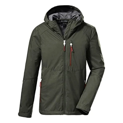Afbeelding van killtec Boy&#039;s Softshelljack/outdoorjack met capuchon KOS 61 BYS SFTSHLL JCKT, dark olive, 152, 37839 000
