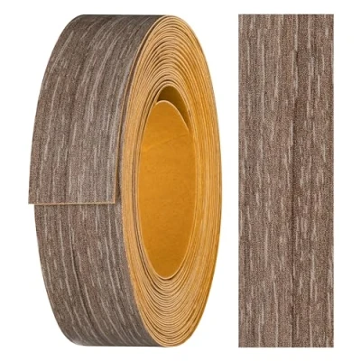 Afbeelding van haggiy melamine kantenband zelfklevend 18 mm x 5 m I meubelrandband veilige grip zonder strijken fineer voor planken/houten panele (walnoot Rockford donker)
