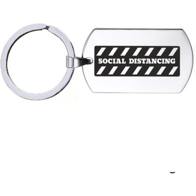 Afbeelding van Sleutelhanger RVS Social Distancing
