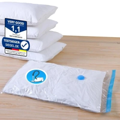 Afbeelding van SilverRack vacuümzakken set [6 stuks] als (6 x 80 100 cm stofzuiger voor kleding en dekbedden opslag vacuüm ruimtebesparende kledingzakken