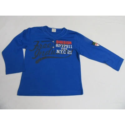 Afbeelding van Dirkje , jongens t shirt lange mouw hard blauw Division 98 3 jaar
