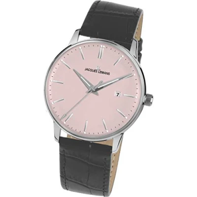 Afbeelding van Jacques Lemans Uniseks analoog kwartshorloge met leren armband N 213F