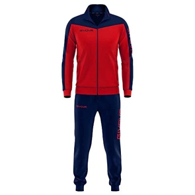 Afbeelding van Home Shop Italia Givova TR036 1204 L triacetaat overall, rood/blauw,
