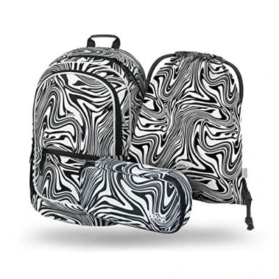 Afbeelding van Baagl Schoolrugzak set 3 delig, schooltas voor basisschool, volksschool, rugzak met borstband, ergonomische schooltas, Mixture, Schooltassenset