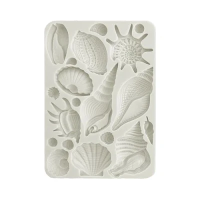 Afbeelding van Stamperia Siliconen vorm A5 voor scrapbooking, bullet journal en meer, schelpen, niet klevend oppervlak, geschikt Air Dry Clay, hars perfect hobby&#039;s, ambachten geschenken
