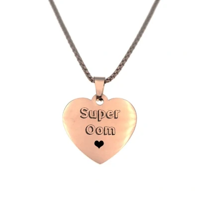 Afbeelding van Ketting RVS Hart Rosegoud Super Oom
