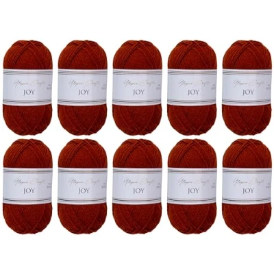 Afbeelding van Utopia Crafts JOY Uni brei en haakgaren, zacht, onderhoudsvriendelijk, 100% polyacryl, bol van 10 x 50 g, 150 m (kersenhout)