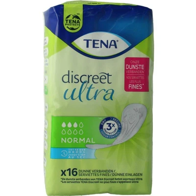 Afbeelding van Tena Discreet Ultra Pads Normal, 16 stuks