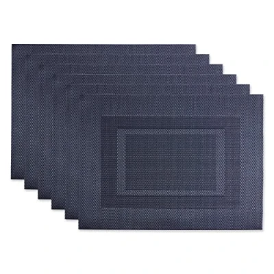 Afbeelding van DII PVC Tafelblad Collectie Geweven Binnen/Buiten, Placemat Set, 13x17.25, Stonewash Blauw, 6 Stuk