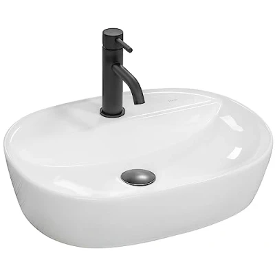 Afbeelding van REA Carina Opzetwastafel Waskom 50 x 38.5 12 cm Glans Wit
