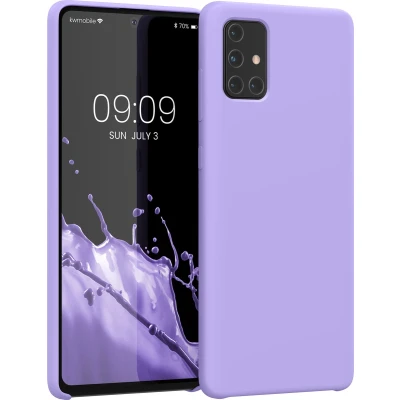 Afbeelding van kwmobile telefoonhoesje geschikt voor Samsung Galaxy A71 Hoesje met siliconen coating Smartphone case in violet lila