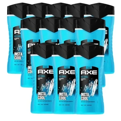 Afbeelding van Axe 3 in 1 douchegel &amp; shampoo Ice Chill voor langdurige frisheid en geur na de douche, dermatologisch getest, 250 ml, 12 stuks