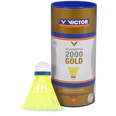 Afbeelding van VICTOR Nylon shuttle 2000 goud 3 delig geel blauw
