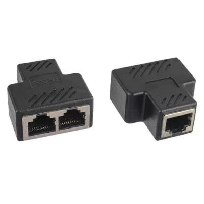 Afbeelding van HUAREW RJ45 LAN splitter 1 op 2 ethernet connectoren netwerkverlengingen adapter voor Cat5 Cat5e Cat6 Cat7 Cat8 kabel (2 stuks)