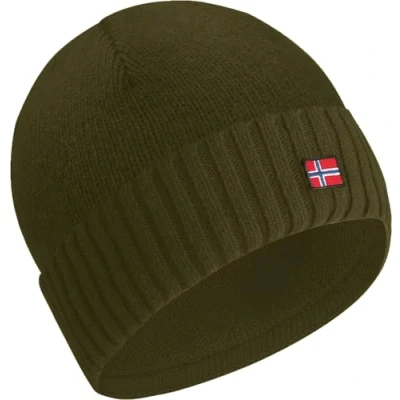 Afbeelding van ACE Norway Wintermuts van schapenwol warme gebreide muts voor dames &amp; heren zachte wollen volwassenen Donkergroen