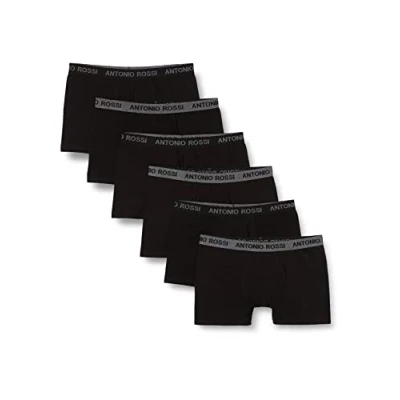 Afbeelding van ANTONIO ROSSI (3/6 Pack) Heren getailleerde boxer Hipsters Boxers Shorts Multipack met Elastische Tailleband Katoenrijk, Comfortabel Ondergoed, Zwart/Grijs (6 Pack), S