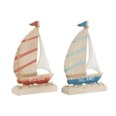 Afbeelding van Decoratieve figuren Home ESPRIT Blauw Rood Natuurlijk Kaarsenmaker 15 x 4,5 23,5 cm (2 Stuks)