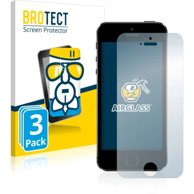 Afbeelding van BROTECT AirGlass kogelwerende glasfolie (3 Stuk, Apple iPhone 5s), Smartphone beschermfolie, Transparant