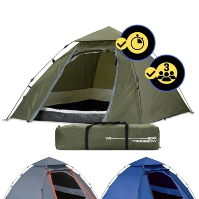 Afbeelding van Lumaland Koepeltent Quick Up System Outdoor Groen 3 Persoons