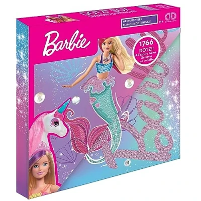 Afbeelding van Diamond DOTZ DBX.095 Originele 5D Painting set Box Barbie Mermaid Vibes, creatieve met glinsterende diamant mozaïekstenen, schilderset ca. 28 x cm, doe het zelf complete voor
