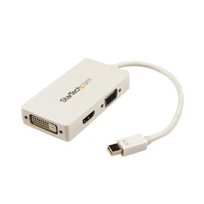Afbeelding van StarTech.com A/V reisadapter: 3 in 1 Mini DisplayPort naar VGA DVI of HDMI converter wit
