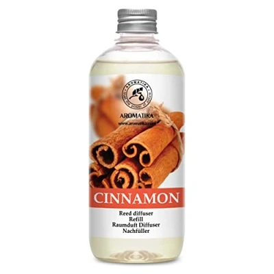 Afbeelding van Navulling geurstokjes kaneel 500 ml, intensieve, langdurige en frisse geur verdampingsduur van 20 weken diffuser luchtverfrisser huisparfum geurolie hergebruik geurverspreider Aromatika.