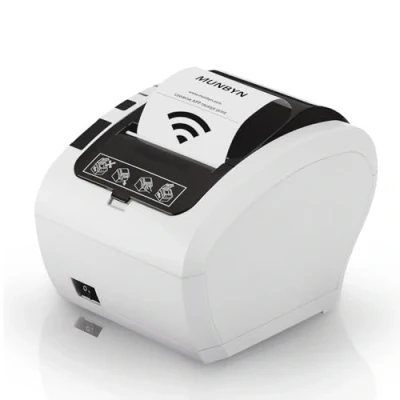 Afbeelding van MUNBYN Bondrukcer P047 Thermoprinter, met enkele USB aansluiting, 80 mm POS printer, wifi, thermische directe compatibel Android, Windows, pc, Chromebook (USB/wifi aansluiting), wit