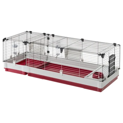 Afbeelding van Ferplast Konijnenkooi Krolik 160 Dierenverblijf 162x60x50 cm Grijs Rood