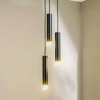 Afbeelding van Nowodvorski Zwarte hanglamp Baton 3 lichts 7856