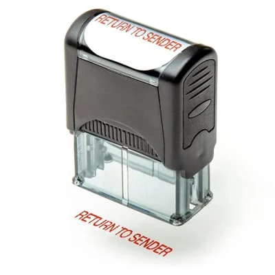 Afbeelding van Zelf inkende rubberen stempel, navulbare rode inkt vooraf geïnstalleerd Terug naar afzender 1,4 &quot;x 0,5&quot; x (35 8mm)