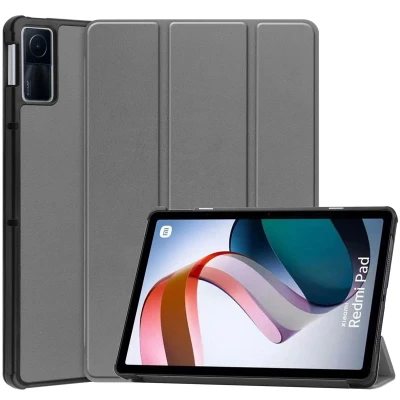 Afbeelding van Xiaomi Redmi Pad Hoes: iMoshion Trifold Bookcase Grijs Kunstleder Tablet Hoezen