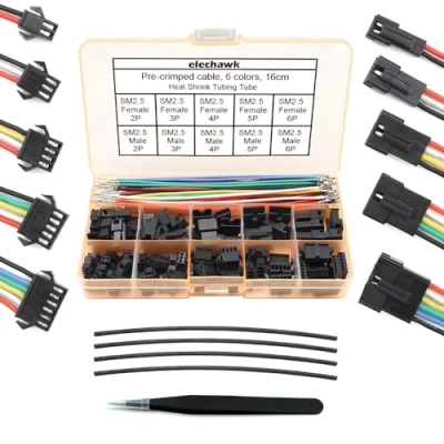 Afbeelding van SM 2,5 mm connectoren mannelijke vrouwelijke stekkers stopcontacten met 22AWG voorgekrompen siliconen kabels draad compatibel JST 2,54 steek 2 3 4 5 6 pins behuizing kit