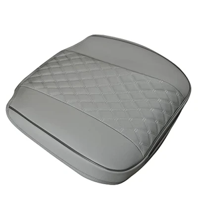Afbeelding van Black Panther PU autostoelhoezen, omwikkelrand, bescherming voor voorstoel onder enkele stoel zonder rugleuning (W 54 x D 50 cm) (1 stuk, grijs)