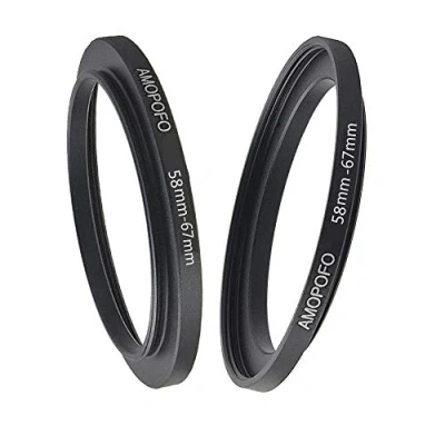Afbeelding van 58 mm tot 67 metalen filterring, Step up filteradapter ring van cameralens met filterschroefdraad naar filterring Eigenschappen: