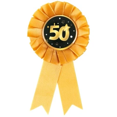 Afbeelding van Verjaardagsdecoratie rozet 50e verjaardag decoratie vrouw man tafeldecoratie
