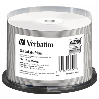 Afbeelding van CD R Verbatim 52x DataLifePlus (50 Stuks)